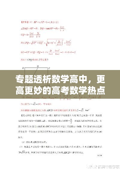 专题透析数学高中，更高更妙的高考数学热点透析 